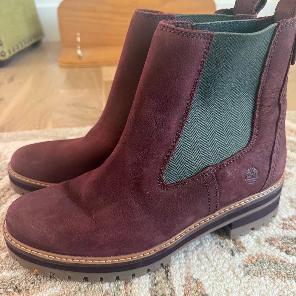 Timberland Maroon Leather Chelsea Boots
